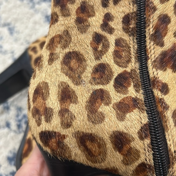 90’s Y2K Animal Print Square Toe Heel Boots Leather Shoes Size 8 - Picture 11 of 16